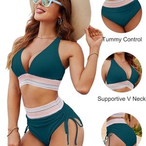 Blooming Jelly Women High Waisted Bikini Sets Tummy Control Swimsuits